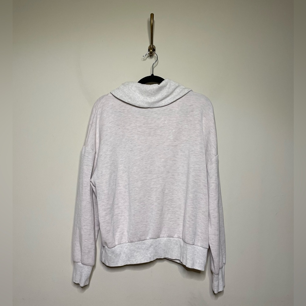Varley Catherine Half Zip Sweat in Ivory Marl - Picture 8 of 8